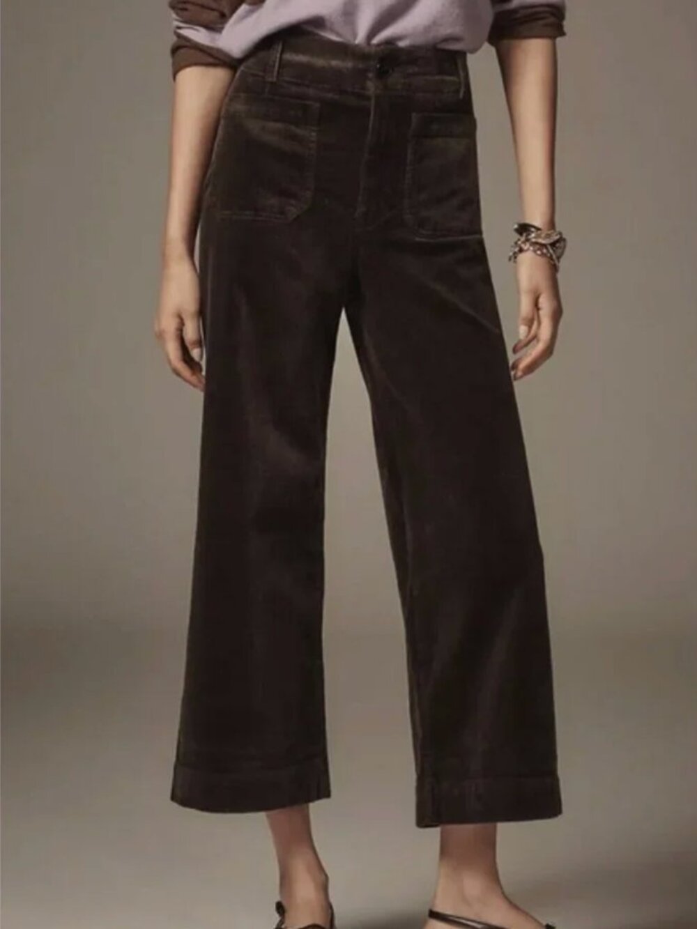 Anthropologie Maeve The Collete Cropped Wide-Leg Corduroy Pants